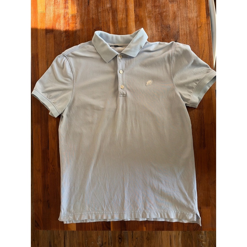 Banana Republic Mens Light Blue Elephant Logo Pique Polo Shirt Medium S/719491